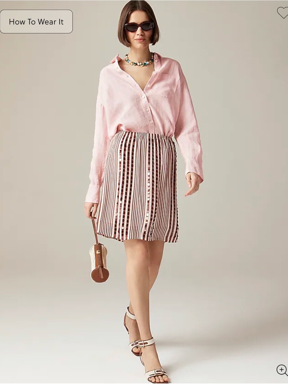 J.Crew red striped sequin skirt NWT large